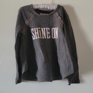 Gray long sleeve "Shine on" shirt